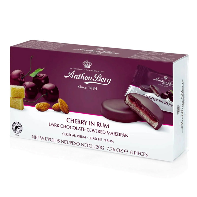 Marcipán v čokoládě - višně s rumem - Anthon Berg