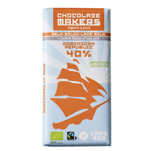 Mléčná čokoláda 40% Dominican Republic se solí BIO - Chocolate Makers