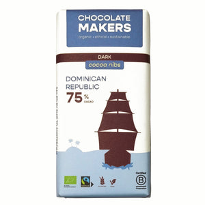 Hořká čokoláda 75% Dominican Republic s kakaovými boby BIO - Chocolate Makers