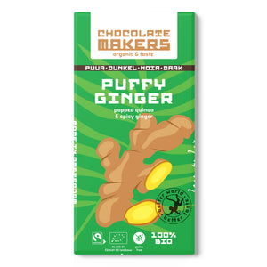 Hořká čokoláda 55% se zázvorem a pufovanou quinoou Puffy Ginger BIO - Chocolate Makers