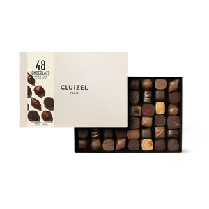 Bonboniéra „48 Chocolats Noir and Lait“ 48 pralinek z hořké a mléčné čokolády - Michel Cluizel