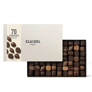 Bonboniéra „70 Chocolats Noir and Lait“ 70 pralinek z hořké a mléčné čokolády - Michel Cluizel