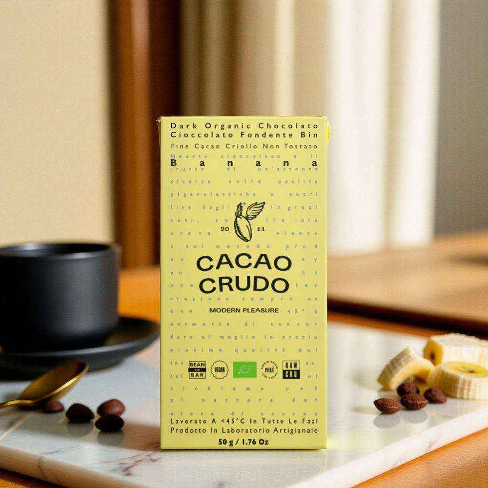 Hořká čokoláda 69% s banánem BIO - Cacao Crudo