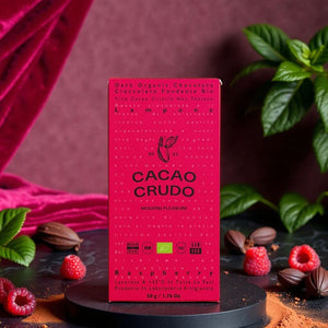 Hořká čokoláda 68% s malinami BIO  - Cacao Crudo