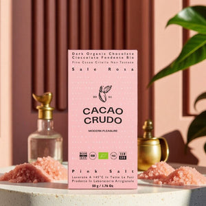 Hořká čokoláda 75% s himálajskou solí a křupavými kakaovými zrny BIO  - Cacao Crudo