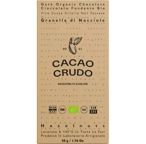 Hořká čokoláda 65% s lískovými oříšky BIO  - Cacao Crudo