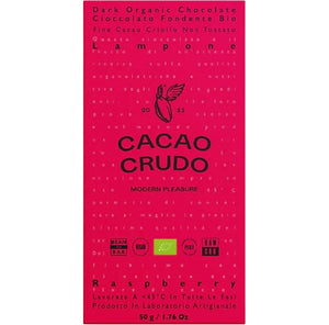 Hořká čokoláda 68% s malinami BIO  - Cacao Crudo
