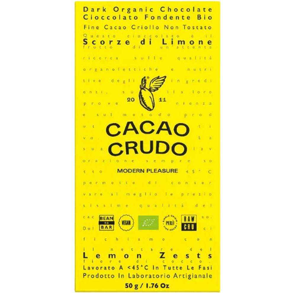 Hořká čokoláda 77% se sušenou citronovou kůrou ze Sicílie IGP BIO - Cacao Crudo