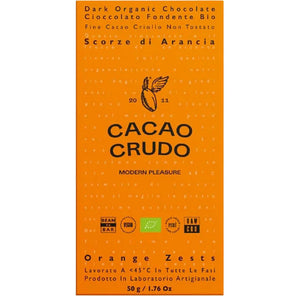 Hořká čokoláda 77% se sušenou pomerančovou kůrou BIO  - Cacao Crudo