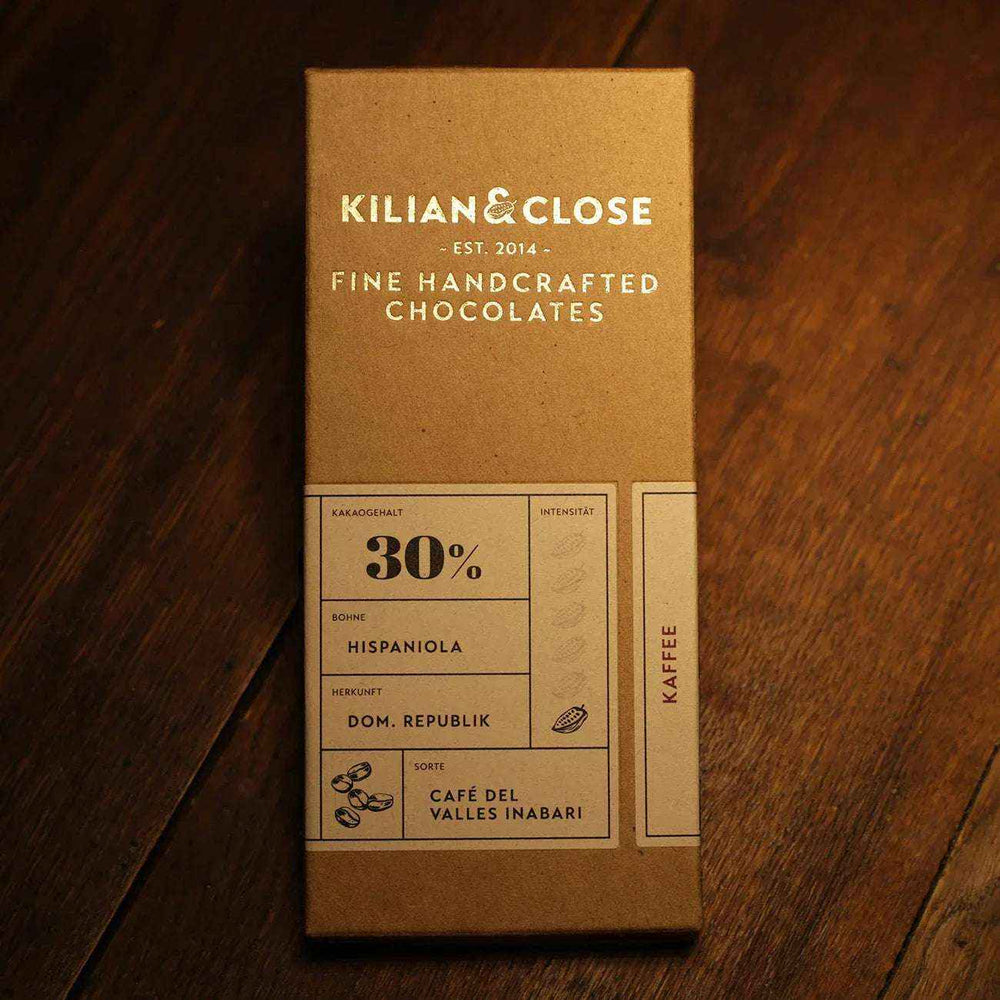 Bílá čokoláda 30% s kávou BIO - Kilian & Close