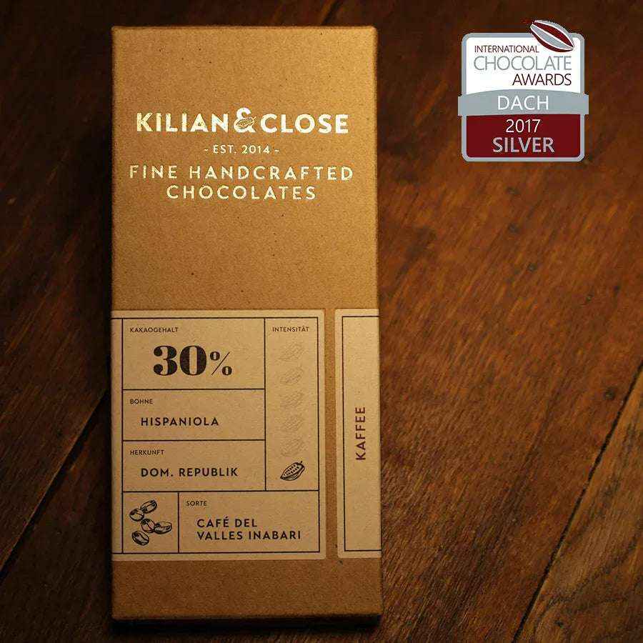 Bílá čokoláda 30% s kávou BIO - Kilian & Close