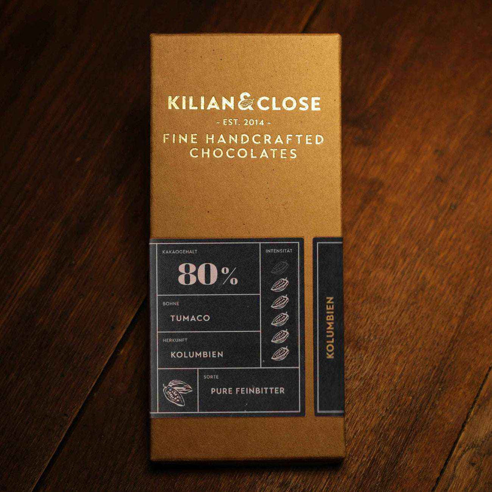 Hořká čokoláda 80% Kolumbie BIO - Kilian & Close