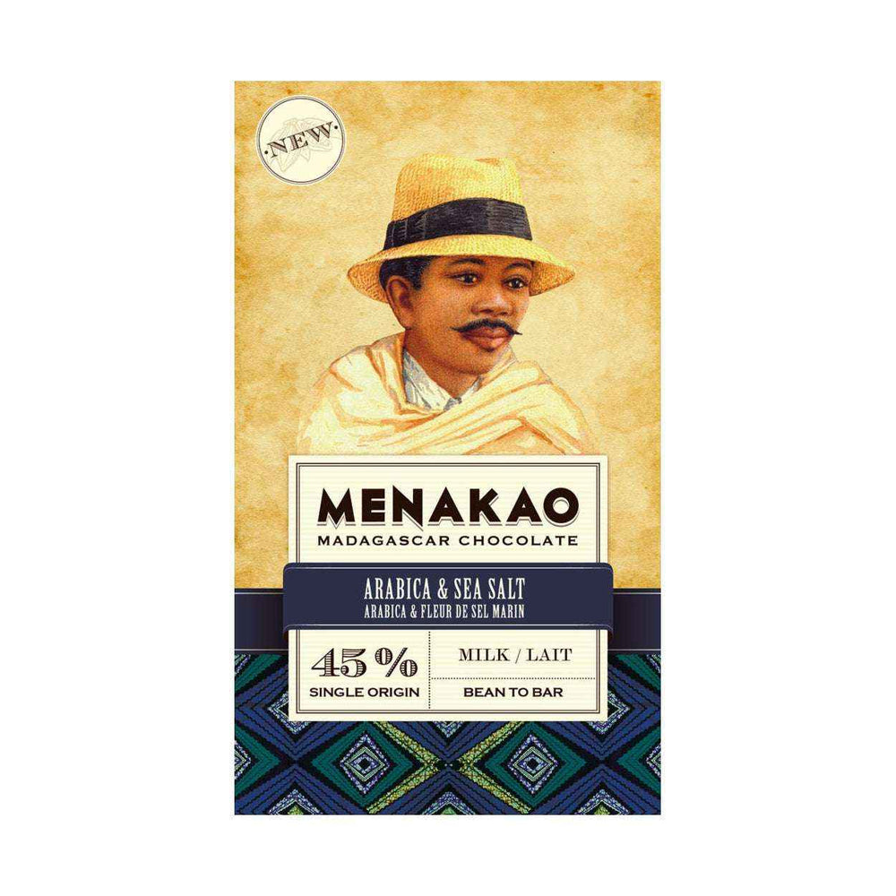 Vysokoprocentní mléčná čokoláda 45% s kávou a mořskou solí - Menakao