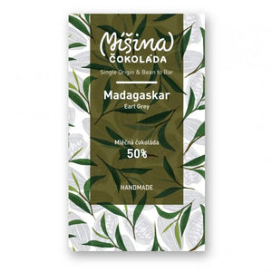 Vysokoprocentní mléčná čokoláda 50% Madagaskar s čajem Earl Grey - Míšina čokoláda