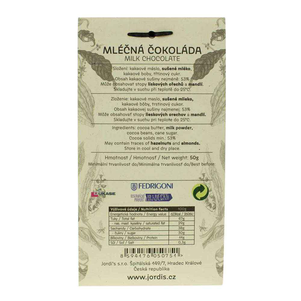 Mléčná čokoláda 53% MLČ - Jordis