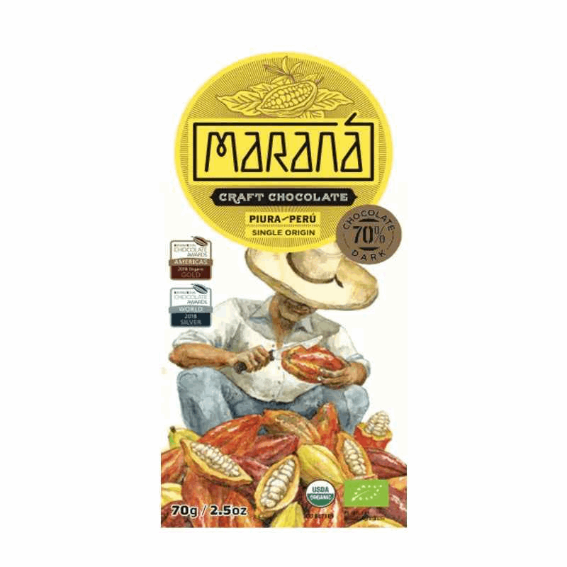 Hořká čokoláda 70% Piura Peru BIO - Maraná