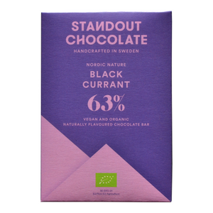 Hořká čokoláda 63% s černým rybízem BIO - Standout Chocolate