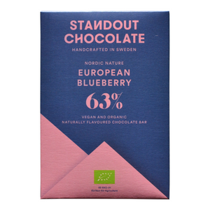 Hořká čokoláda 63% s borůvkami BIO - Standout Chocolate