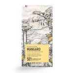 Obal čokolády Cluizel Mangaro 50% s ilustrací a informacemi o produktu.
