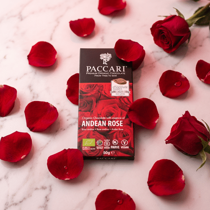 Čokoláda Pacari Andean Rose s okvětními lístky