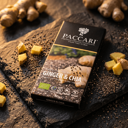 Čokoláda Pacari Ginger & Chia na břidlici