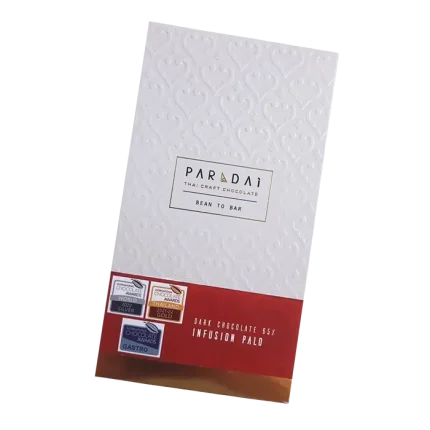 Balení čokolády PARADAI, hořká 65% Infusion Palo.