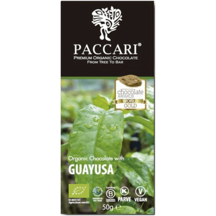 Balení hořké čokolády Paccari 60 % Guayusa BIO.