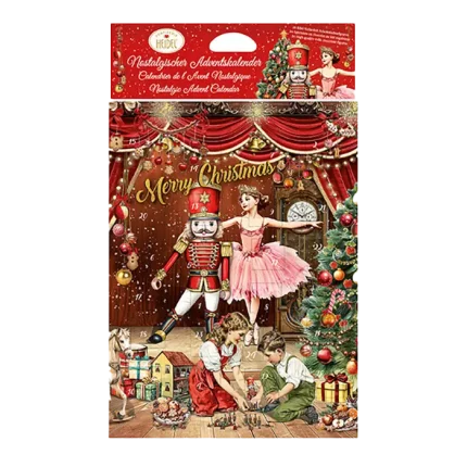 Nostalgický adventní kalendář s louskáčkem a baletkou