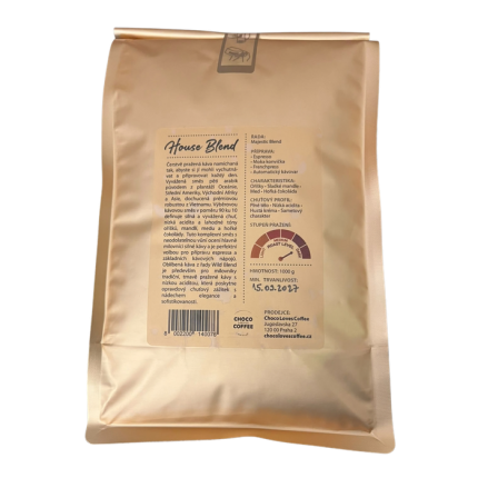 House Blend – zadní strana balení kávy