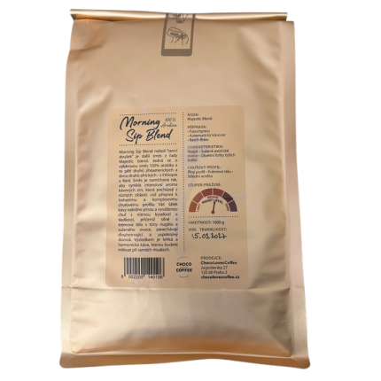 Morning Sip Blend – zadní strana balení kávy