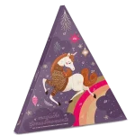 Trojúhelníkový adventní kalendář s jednorožcem a čísly